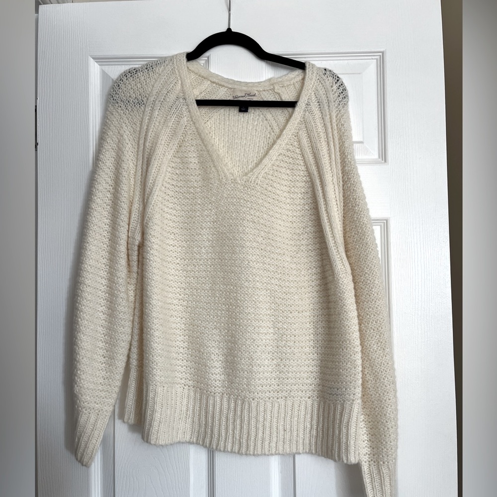 Cream oversized knit sweater. Size medium